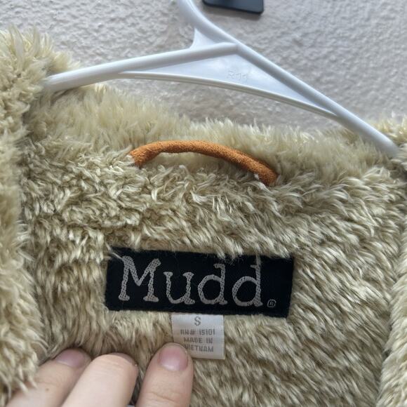 Mudd Y2K 90s Pennylane Coat Jacket Orange Faux Shearling Fur Suede Boho Hippie - Picture 2 of 6